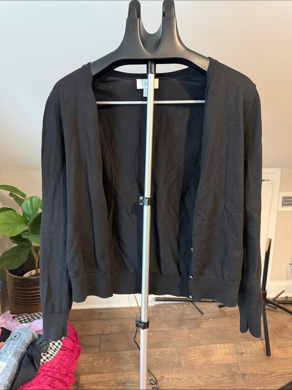 LOFT Black Open-Front Cardigan Sweater